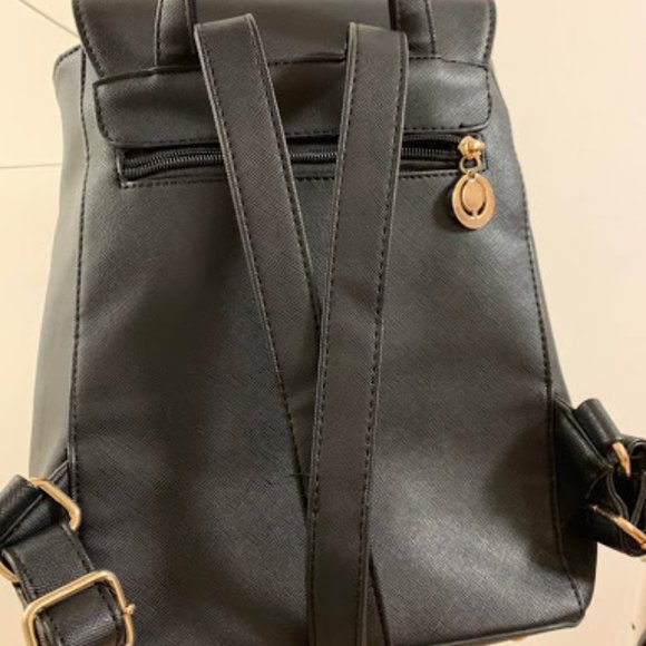 Black Leather Backpack - Picture 2 of 3